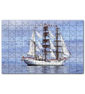 Cakapuzzle Yelkenli Beyaz Gemi Puzzle Yapboz MDF (Ahşap) (120 Parça)