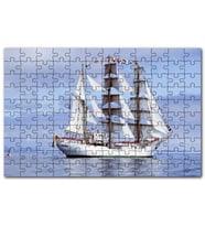 Cakapuzzle Yelkenli Beyaz Gemi Puzzle Yapboz MDF (Ahşap) (120 Parça)
