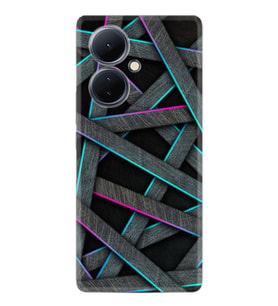 Vivo V29 Lite Kılıf Silikon Desen Özel Seri Gri Zigzag 1706