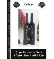 Özel Üretim Bar Mutfak Sunum Pratik Hediye Şişe Tirbuşon Seti Büyük Siyah Alk2629
