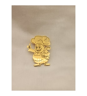 Şık Gold Aşçı Şef Model Broş - Yaka İğnesi Unisex Aksesuar (Çok Renkli)