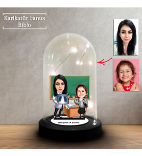 Kişiye Özel Karikatür Sağlık Öğretmeni ve Öğrenci Tasarımlı Fanus Biblo, Öğretmene Hediye, Öğretmenler Günü, Öğretmenler Günü Hediyesi,, FN249