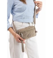 Klinkır Kumaş Mini Çapraz Askılı Kadın Çanta Yağmur Geçirmez El Askılı Çanta 20*10 Cm Mega Bag