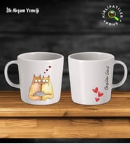 KirliPatiler Taş Kupa Fincan Üzeri Sevgili Kedi Baskılı (Model 2)