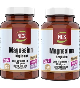 Ncs Zma 120 Tablet Çinko Folic Acid Vitamin B 6 Magnezyum Bisglisinat (Renksiz)