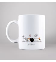 Kedi Tasarımlı Kupa Kişiye Özel
