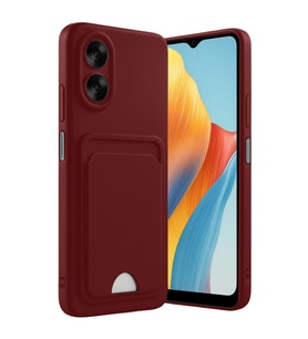 Oppo A38 Kılıf Kelvin Kartvizitli Silikon - Bordo
