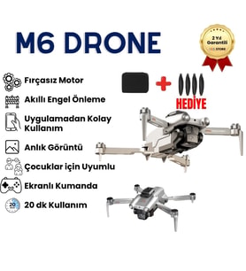Aerial M6 Engel Tanıma Sensörlü,4K HD Özellikli Katlanabilir Drone