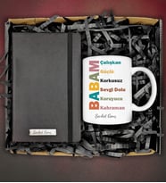 Babalar Günü Kişiye Özel Kupa&Kişiye Özel Defter Hediye Seti