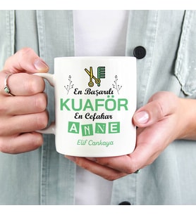 Kuaför Anneye Hediye Kupa (Beyaz)