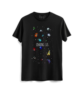 Among Us Baskılı Çocuk Siyah Tshirt
