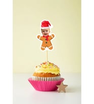 Chrıstmas Cupcake Pasta Süsü Kürdan 10 Adet Kişiye Özel Pasta Süsü