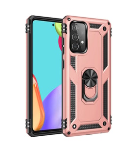 Samsung Galaxy A32 Kılıf Sofya Yüzüklü Silikon Kapak - Rose