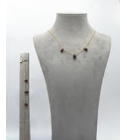 925 Ayar Gümüş Altın Kaplama 11 Ct Yarı Değerli Granat Taş Set - Collezione Di Granati Boemin