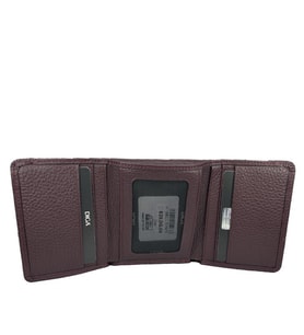 Diga 829 Hakiki Deri Üç Kat Cüzdan Bordo (DENIM)