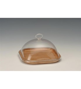 AHŞAP ALTLI AKRİLİK KAPAKLI FANUS 21*21 CM