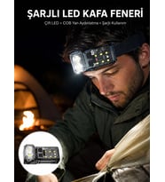 Northcity Sensörlü LED Kafa Feneri - Şarj Edilebilir Manyetik Eller Serbest Yeni Nesil