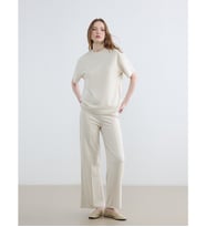 LCW Modest Bej Beli Lastikli Soft Touch Kadın Eşofman Altı