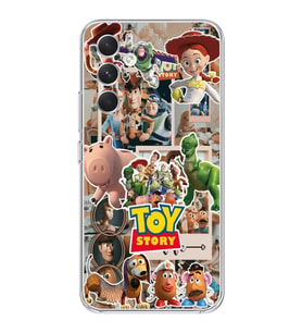Samsung Galaxy A35 Uyumlu Toy Story Kolaj Tasarımlı Şeffaf Telefon Kılıfı