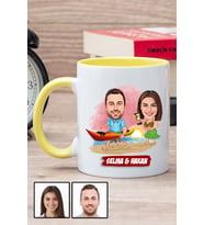 Sevgiliye Hediye Yaz Temalı Karikatürlü Sarı Kupa Bardak