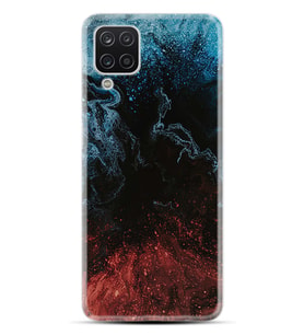 Kılıfland Samsung Galaxy A12 Kılıf Desenli Silikon Resimli Kapak Red Blue Black Abstact Kılıf 1386