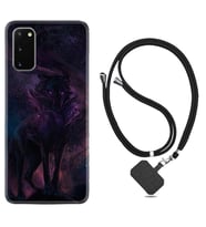 Samsung A02S A03S A10 A12 A13 A21S A22 Kılıf Boyun Askılı Silikon Black Purple Wolf 1791