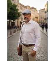 Gri Yazlık London Kasket Şapka İtlyan Kalıp Kasket