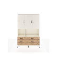 Arges Dolap 6 Raflı 6 Çekmeceli 3 Kapaklı 132x30x195 Aytaşı-Aytaşı/Çam