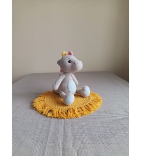 Dino Amigurumi El Örgüsü Organik Oyuncak Uyku Arkadaşı (Çok Renkli)