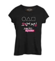 Squid Game - Üçgen Siyah Kadın Tshirt