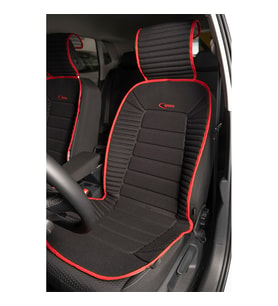 Hyundai i30 Station Wagon Uyumlu Oto Koltuk Minderi Ön 2'li Set Bumerang Serisi SİYAH KIRMIZI