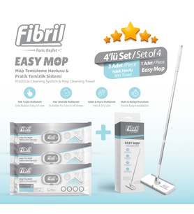 Easy Mop Pratik Temizlik Sistemi + 3 Paket Temizleme Havlusu 120 Yaprak