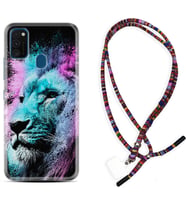 Samsung M21 M22 M23 M30 M31S M32 Kılıf Boyun Asklı Rasta Silikon Pink Blue Leon 1603