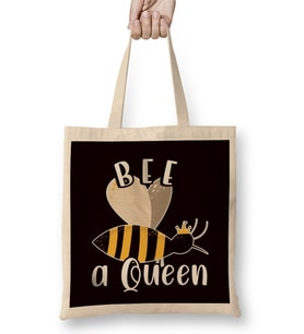 Be Queen Funny Honey Bee Beautiful Beekeeper Honeycomb Bees Bez Çanta Uzun Saplı
