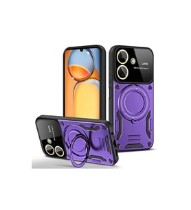 Xiaomi Redmi 13c Kılıf Joy Lens Standlı Kapak - Mor