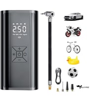 Valkyrie 100W 6000mAh Şarjlı Araba Lastik Hava Pompası LED Işıklı Çok Amaçlı Bisiklet Yatak Top Pompası