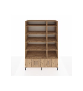Kronos Dolap 10 Raflı 3 Kapaklı 132x59x195 Çam-Çam/Çam