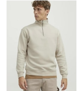 JJEBRADLEY SWEAT HALF ZIP NOOS (Bej)