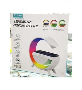 Led wireless charging speaker bt2301 (BEYAZ-SOHO GRİ)