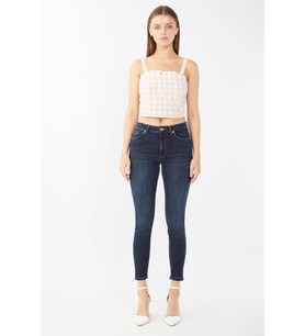 Kadın Skinny Fit Esnek Pantolon Koyu Lacivert (Koyu Mavi)