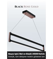 Orion Rose Gold Lineer LED Sarkıt Avize – Kumandalı Dim Edilebilir – Yukarı & Aşağı Işık