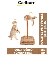 Premium Tırnak Törpüleme 14x14cm En 26cm Yükseklik Dayanıklı Sesli Oyuncaklı Kedi Tırmalama Tahtası