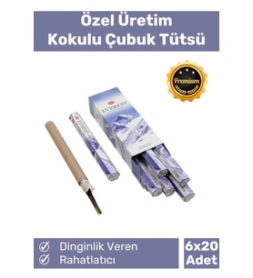 Özel Üretim Dinginlik Veren Meditasyon Çakra Enerji Rahatlatıcı Kokulu Çubuk Tütsü 6 x 20 Adet