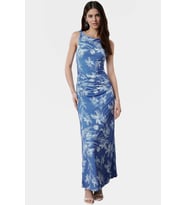 Kadın Bodycon Maxi Elbise Çiçekli Desen Örme Kumaş Yaz Aylarının Vazgeçilmezi Günlük Kullanım