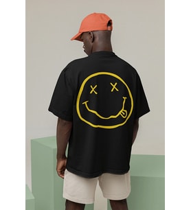 Nirvana Baskılı Unisex Oversize Müzik Grubu Tişört