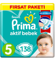 Prima Bebek Bezi 5 Beden Fırsat Paketi 11-16 Kg (3*46) 138 Adet