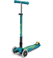 Maxi Deluxe Foldable Led 3 Tekerlekli Katlanabilir Scooter Petrol Yeşili, 5-12 Yaş, Ayarlanabilir Gidon, Işıklı Tekerlekler, 50 Kg Taşıma Kapasitesi