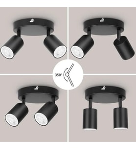 RİOLİGHT MODERN SİYAH MUTFAK,SALON,GİYİNME ODASI,CAFELER İÇİN GÜN İŞİĞI METAL 2Lİ SPOT(AMPUL DAHİL)