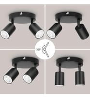RİOLİGHT MODERN SİYAH MUTFAK,SALON,GİYİNME ODASI,CAFELER İÇİN GÜN İŞİĞI METAL 2Lİ SPOT(AMPUL DAHİL)