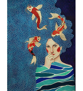 Kadının Aklındakiler Sayılarla Boyama Seti 40x50 cm (Tuvale Gerili)